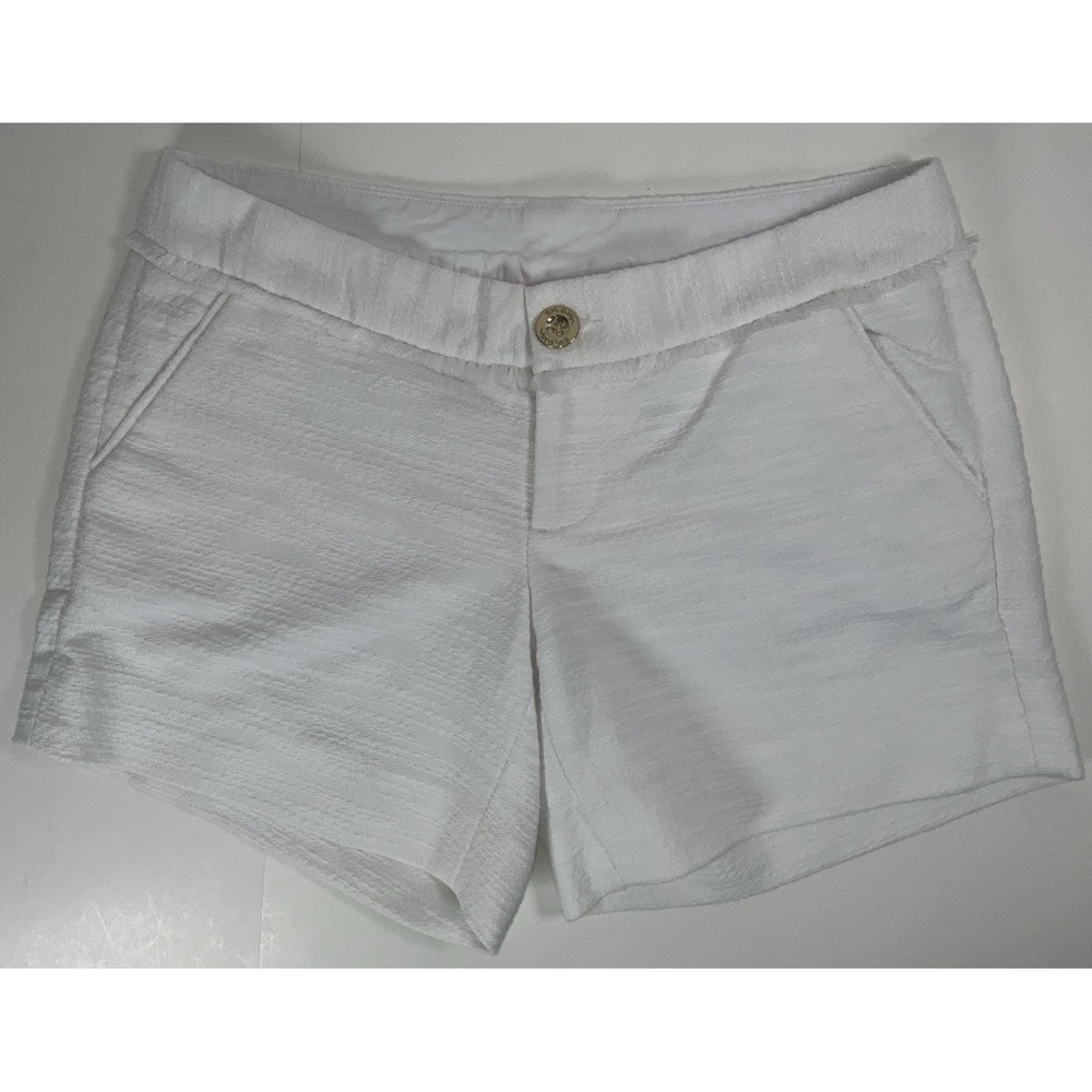Women's Lilly Pulitzer Callahan Party Shorts Resort White Fringe Textured Sz 00